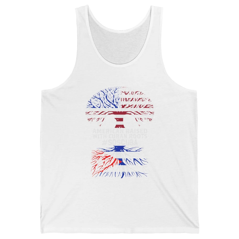 American Raised With Cuban Roots Cuban Flag Cuban Tree Unisex Jersey Tank