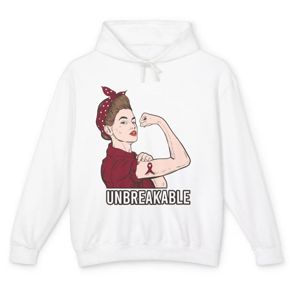 Antiphospholipid Syndrome Ribbon Strong Woman Unbreakable Unisex Lightweight Hoodie