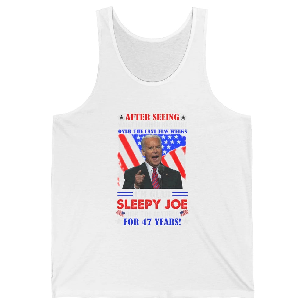 US Flag Joe Biden Didn't Do Anything 47 Years Anti Liberals Unisex Jersey Tank