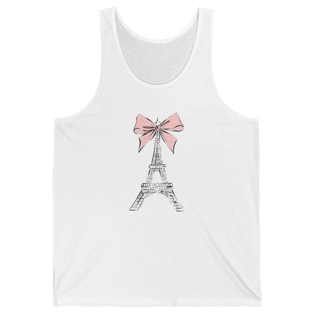 Voyager Floral Eiffel Tower Minimal Paris France Travel Girl Unisex Jersey Tank