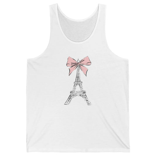 Voyager Floral Eiffel Tower Minimal Paris France Travel Girl Unisex Jersey Tank