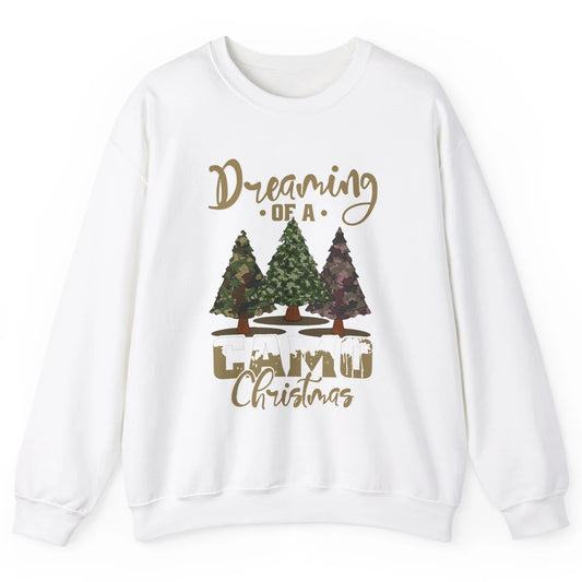 Christmas Tree Dreaming Of A Camo Christmas Veteran Gift Unisex Crewneck Sweatshirt