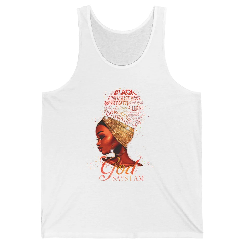 Black Woman God Say I Am African American Lady Black Melanin Unisex Jersey Tank