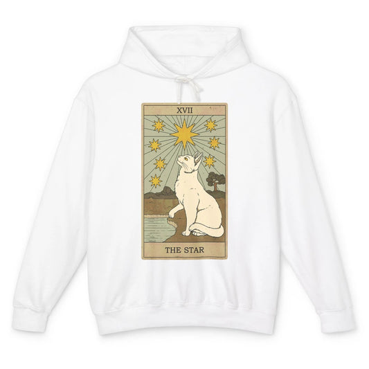 Tarot Card The Star White Cat Retro Mermaid Gothic Vintage Unisex Lightweight Hoodie