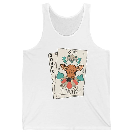 Calf Cow Stay Punchy Playing Cards Western Country Cattles Unisex Jersey Tank