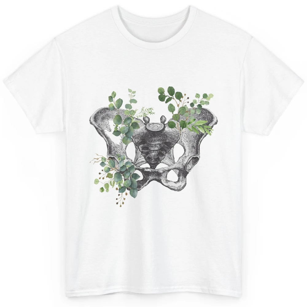 Floral Anatomical Pelvis Skeleton Doctor Medical Botanical Classic Unisex T-Shirt