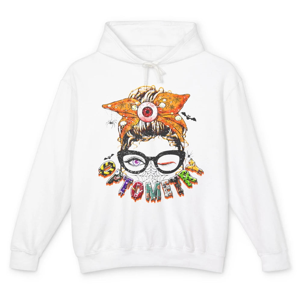 Optometry Messy Bun Glasses Halloween Optometrist Optician Unisex Lightweight Hoodie