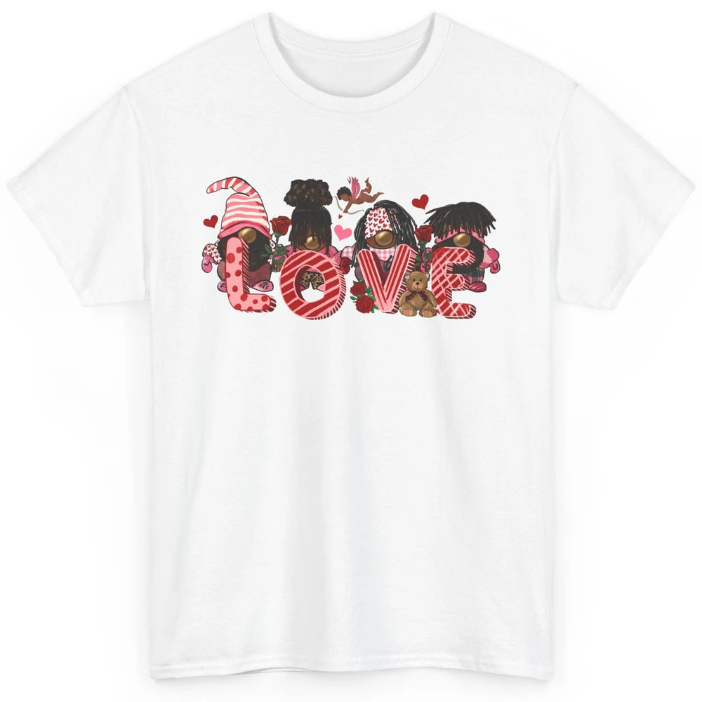 Afro Gnome Love Valentine African American Valentine's Day Classic Unisex T-Shirt