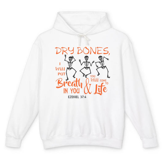 Dancing Skeleton Dry Bones Come Alive Halloween Christian Unisex Lightweight Hoodie