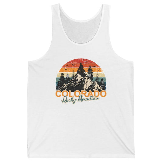 Vintage Colorado Rocky Mountains Nature Hiking Travel Camper Unisex Jersey Tank