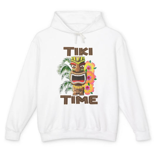 Aloha Flower Luau Tiki Time Hawaii Palm Tree Paradise Beach Unisex Lightweight Hoodie