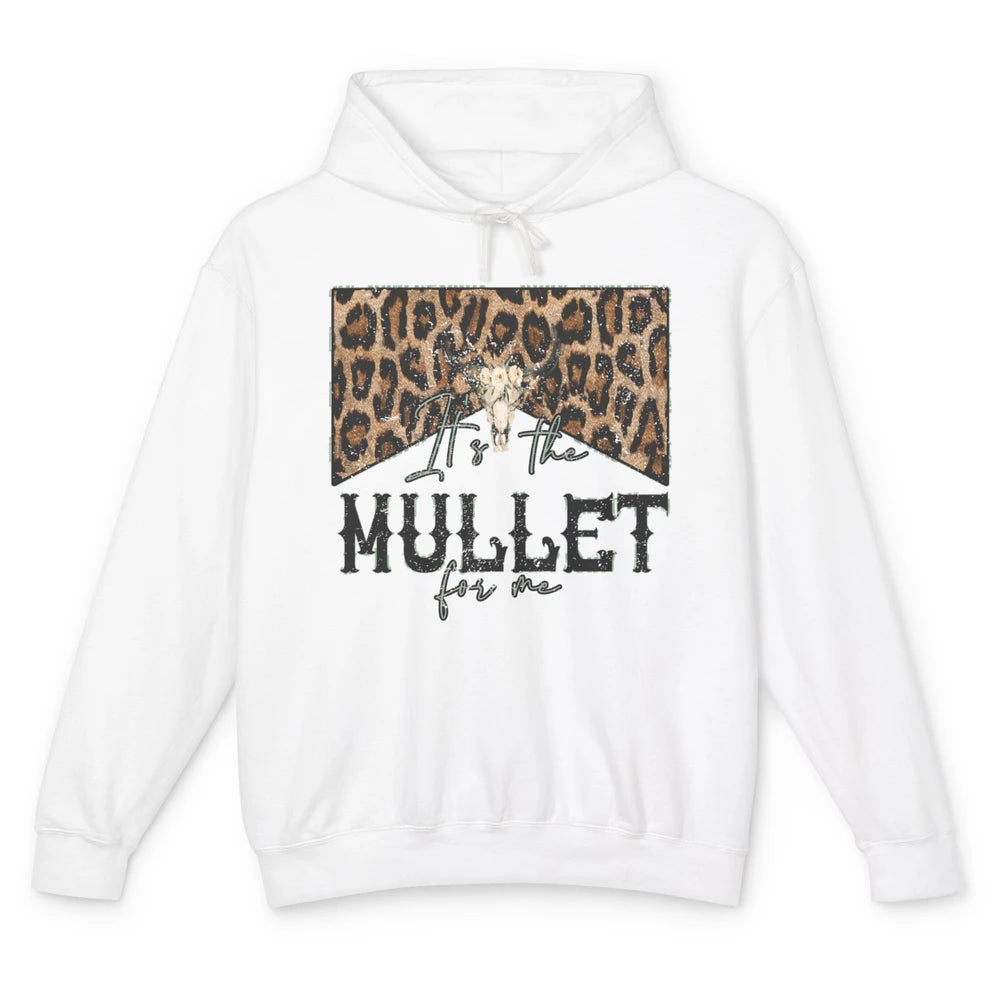 Leopard Boho Bull Skull It's The Mullet For Me Western Girls Unisex Lightweight Hoodie