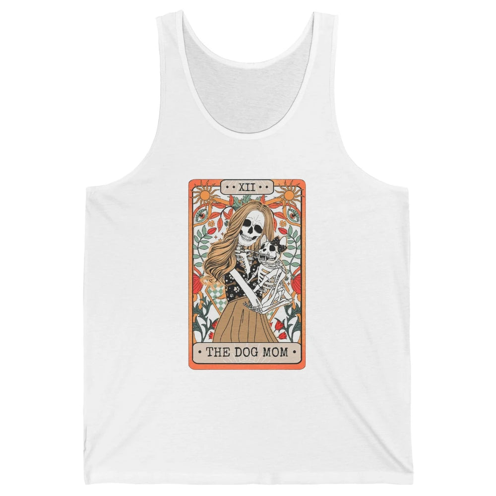 Retro Skeleton Tarot Card The Dog Mom Halloween Dog Lovers Unisex Jersey Tank