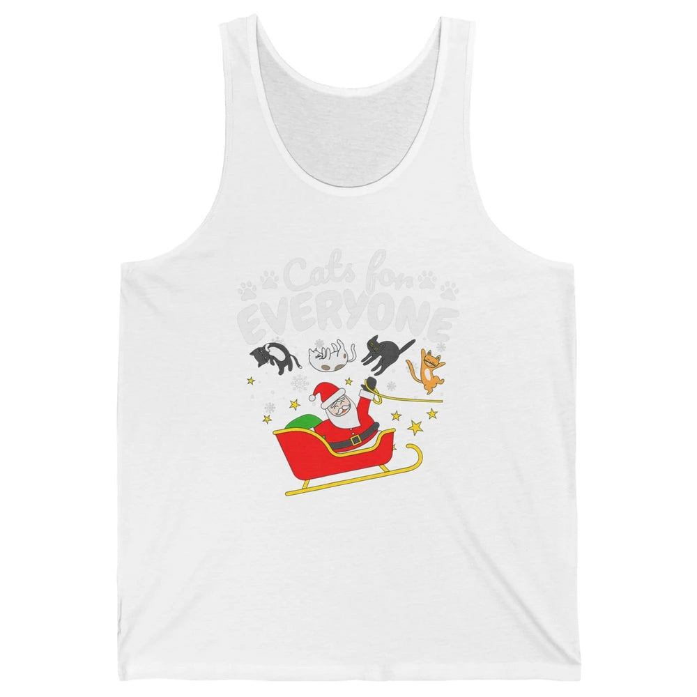 Merry Christmas Funny Cat For Everyone Santa Claus Reindeer Unisex Jersey Tank