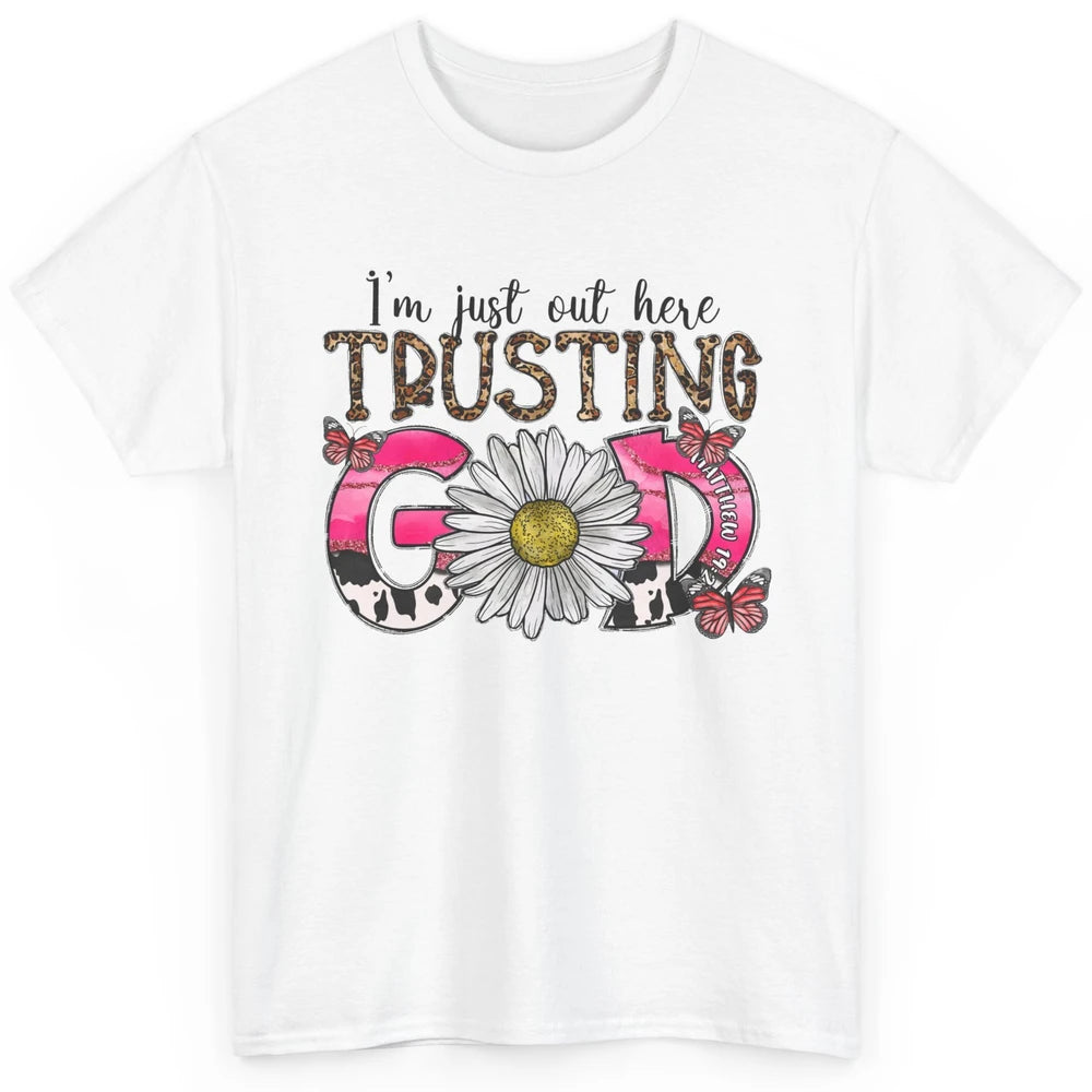 Cowhide Sunflower Out Here Trusting God Western Christian Classic Unisex T-Shirt