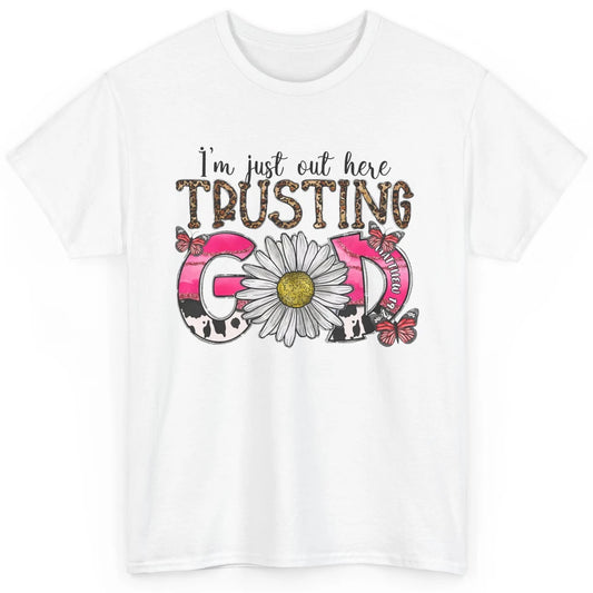 Cowhide Sunflower Out Here Trusting God Western Christian Classic Unisex T-Shirt