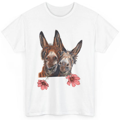 Wildflower Donkey Couple Retro Farm Animal Life Funny Donkey Classic Unisex T-Shirt