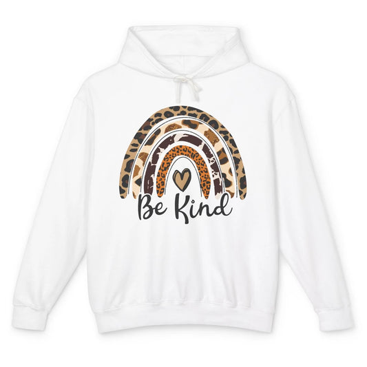 Be Kind Leopard Rainbow Cheetah Rainbow Cute Heart Love Unisex Lightweight Hoodie