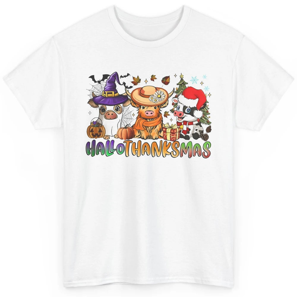 Baby Cow Pig Happy Hallo-thank-mas Fall Pumpkin Thanksgiving Classic Unisex T-Shirt