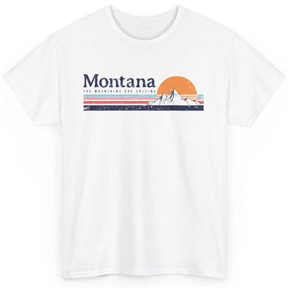 Vintage Montana Mountains Are Calling Camping Hiking Outdoor Classic Unisex T-Shirt