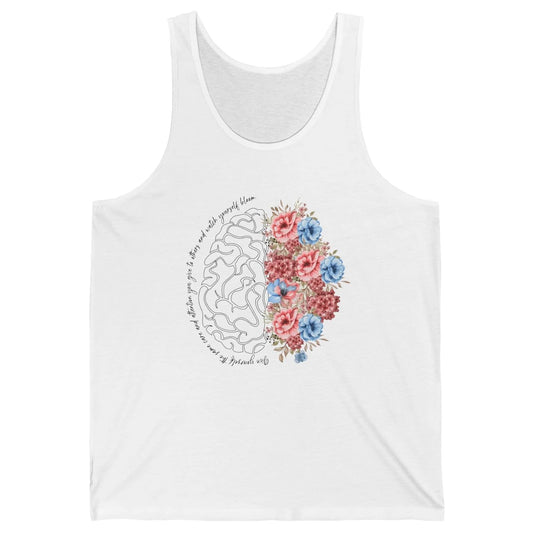 Brain Anatomy Nurse Blooming Flowers Nursing Anatomical Gift Unisex Jersey Tank