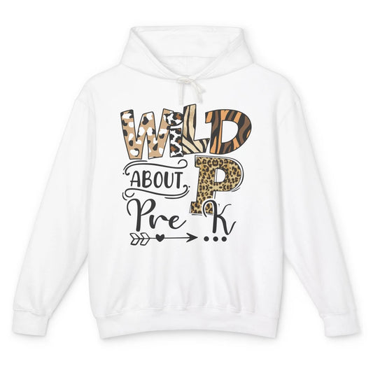 Wild About Pre-K Leopard Preschool Teacher Back To School Unisex Lightweight Hoodie