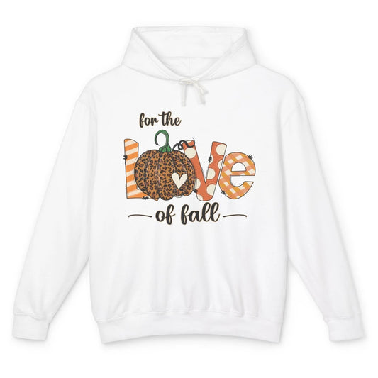 Retro Love Fall Y'All Leopard Pumpkin Heart Halloween Fall Unisex Lightweight Hoodie